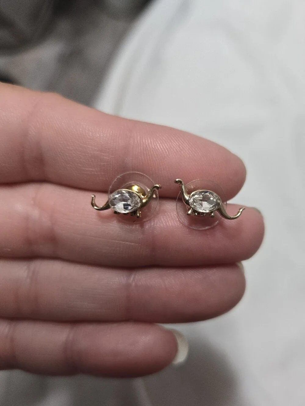 Women's Dinosaur Small Gold Tone Stud Earrings